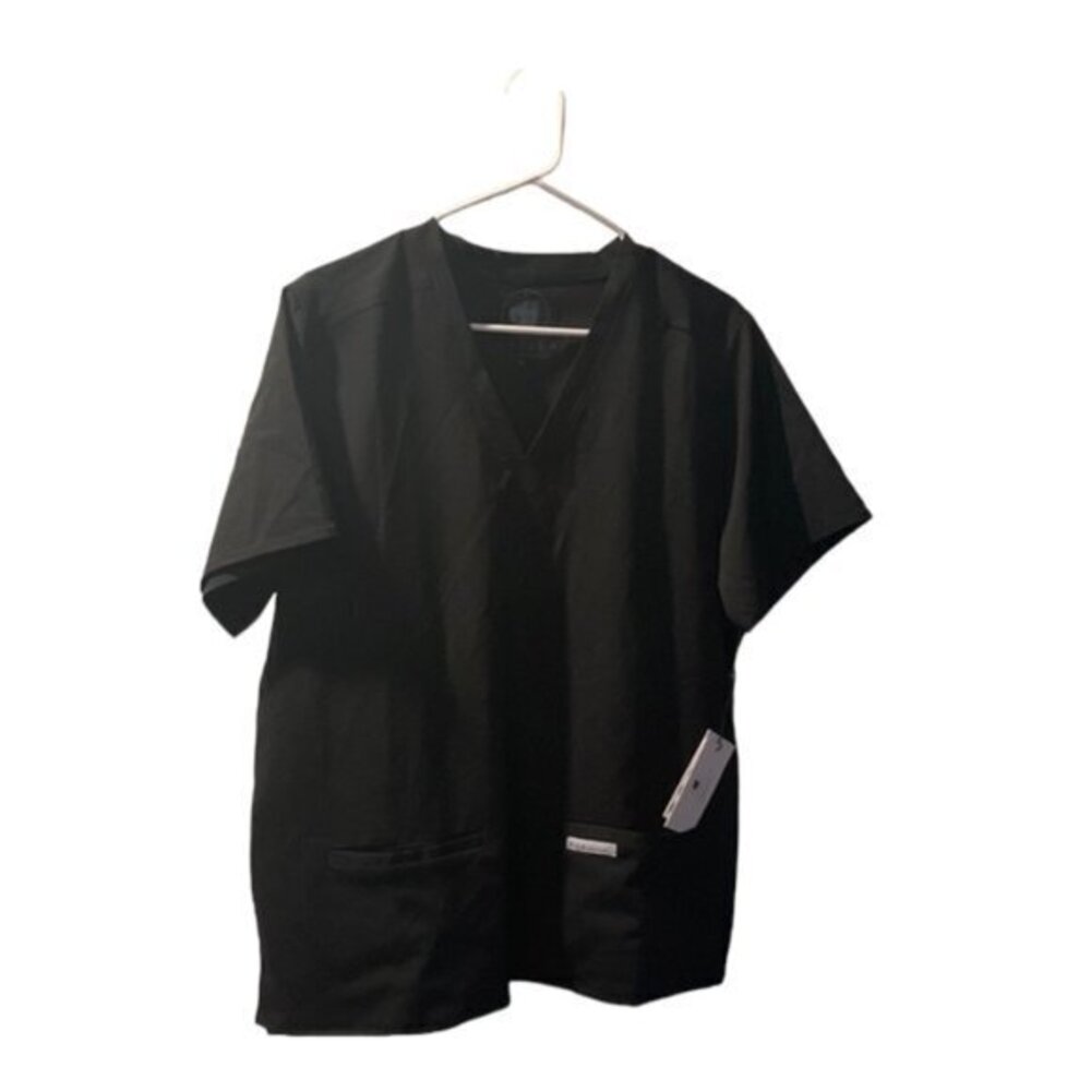 PERILLA Black Siena  V-Neck Scrub Top Size XL NWT #7570